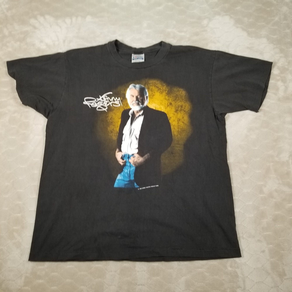VTG Kenny Rogers Shirt Sz XL Single Stitch Music 80s Graphic Tee FADED